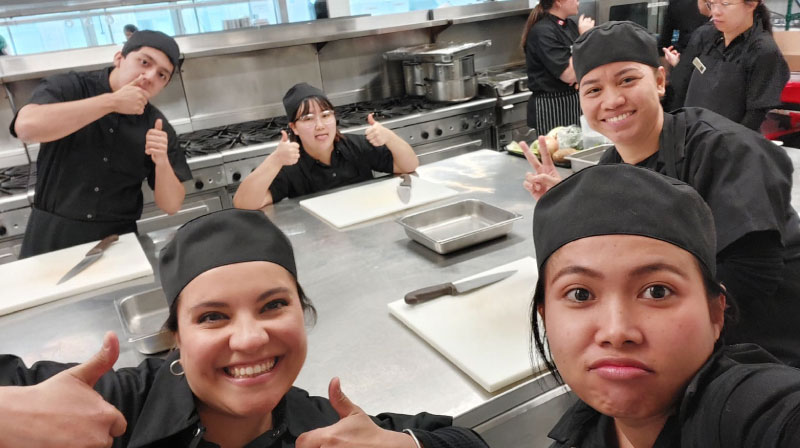 selfie with hospitality students