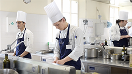 Culinary student in a kitchen