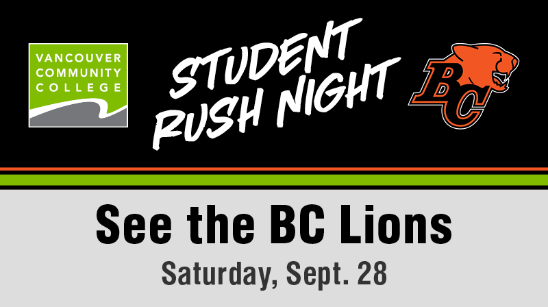 VCC Student Rush Night, BC Lions logo
