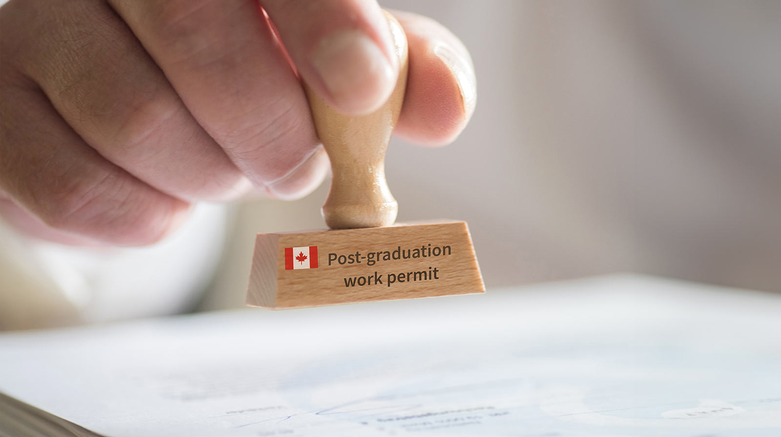 Canadian Post-graduation work permit stamp approval on a document