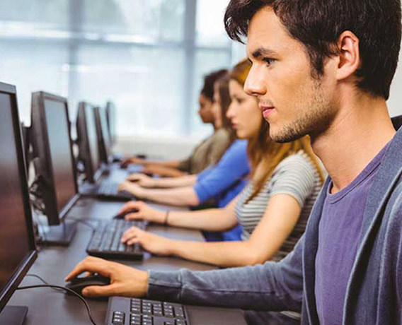 Open studies students working in the computer lab